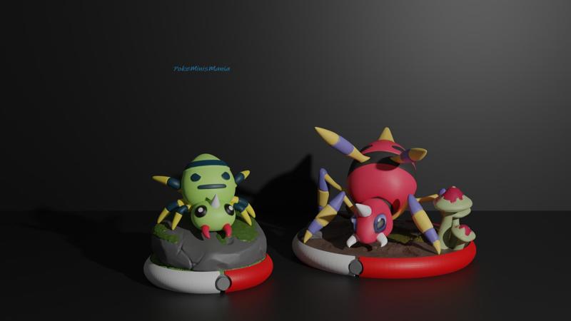 Spinarak and Ariados presupported 3D print model