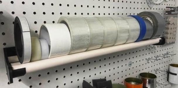Tape Roll Mount using half-inch PVC tubing
