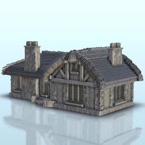 Medieval stone house 8 - Hobbit medieval scenery terrain wargame