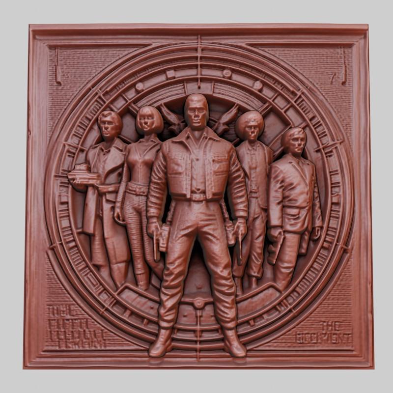 The Fifth Element 3d printer relief medallion obj stl