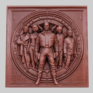 The Fifth Element 3d printer relief medallion obj stl