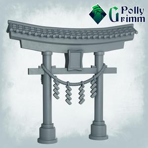 Night Parade of One Hundred Demons. Japanese folklore set. Tabletop miniature. Terrain red gate