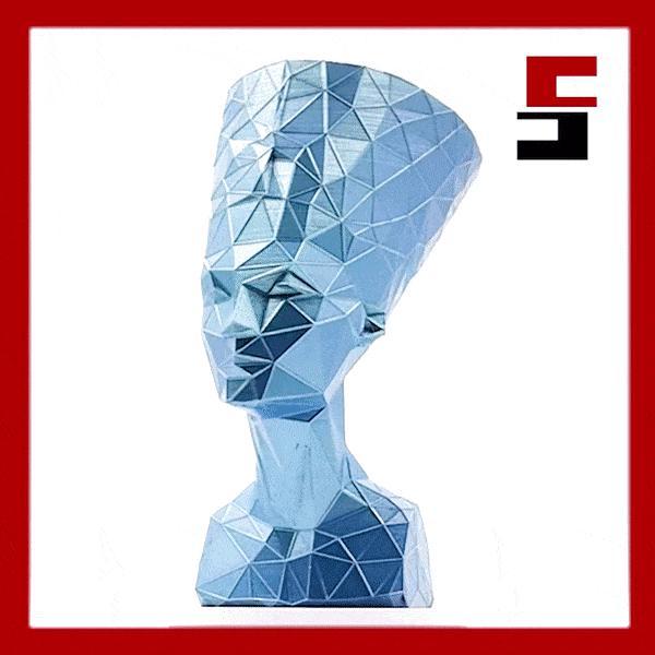 Nefertiti Voronoi Low Poly