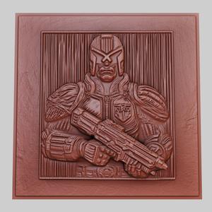 Dredd 3d printer relief medallion obj stl