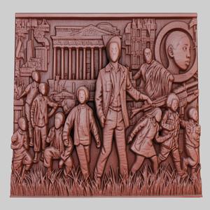 Children of Men 3d printer relief medallion obj stl