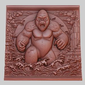 King Kong 3d printer relief medallion obj stl