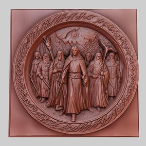 Lord of the Rings 3d printer relief medallion obj stl