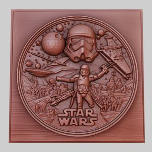 Star Wars: A New Hope 3d printer relief medallion obj stl