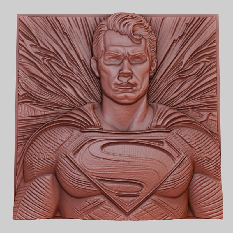 Man of Steel 3d printer relief medallion obj stl