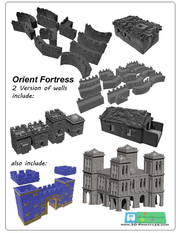 modular orient Fortress or Castle SET - OPENLOCK (STL File)