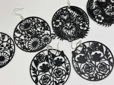 Cat Kitten Earrings or Coaster