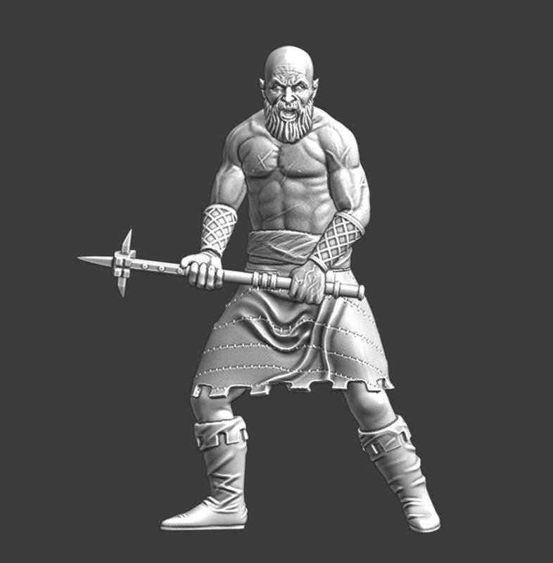 Medieval Nordic Berserker - with warhammer