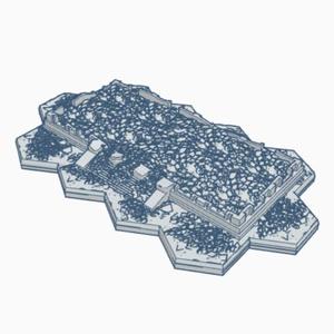 Modern Destroyed Mayor's Office Clock Tower with Hex Base MDHB021