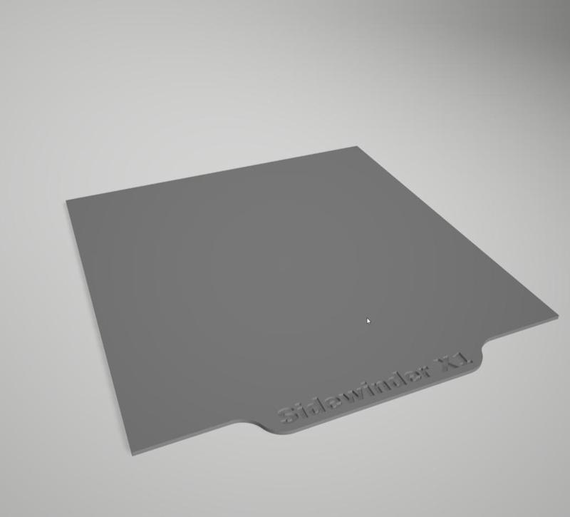 Artillery Sidewinder X1 custom build plate