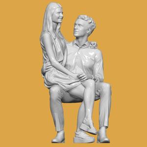 COUPLE SITTING FOR DIORAMA PEOPLE CHARACTER