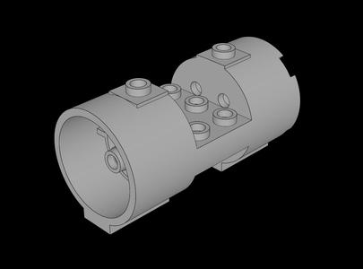 Lego Compatible (30360.dat) Cylinder  3 x  6 x  2.667 Horizontal with Hollow Studs