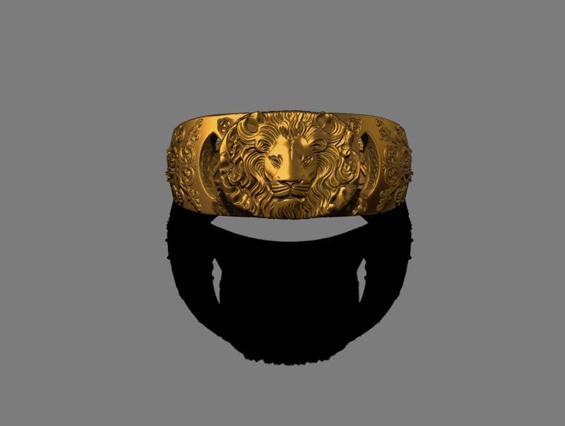 Man Lion Ring Signet