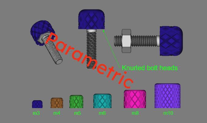 Parametric Knurled bolt heads