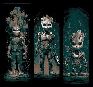 3 Bookmarks - Marvel Character Groot Growing Up