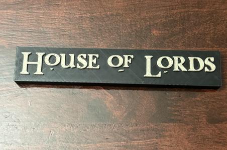 House of Lords 80's Band Sign