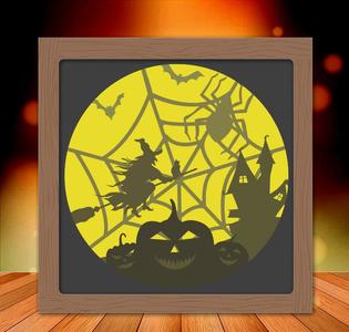 Halloween Night Witch light box