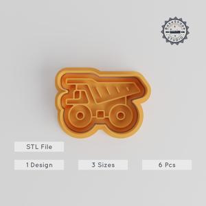 Mining Vehicle Cookie Cutter & Stamp Set, Transport Theme, Multi-Size, 6 Pieces - Perfect for Fondant and Baking PRODUCT_3242