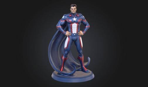 Super Patriot With Large Cape Swirl