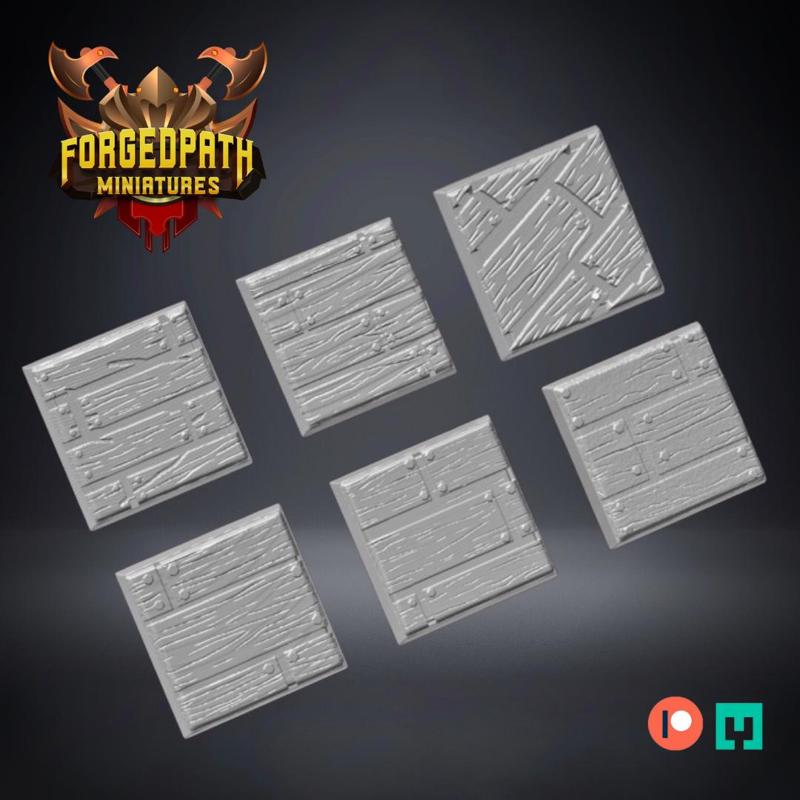 20mm Square Wooden Plank Miniature Base