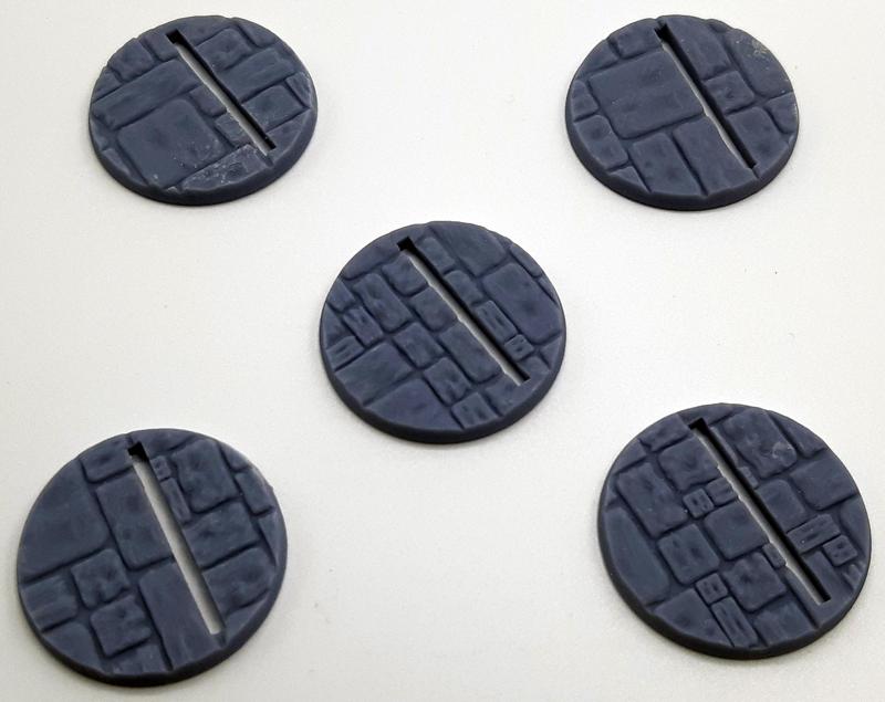 40mm Stonework Textured Bases with Slot