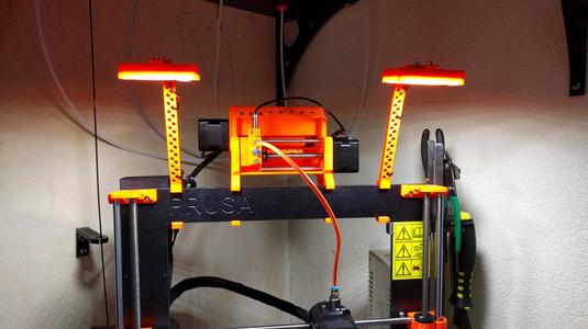 Prusa MK2/MK2.5/MK3 LED frame holder MMU2 compatible