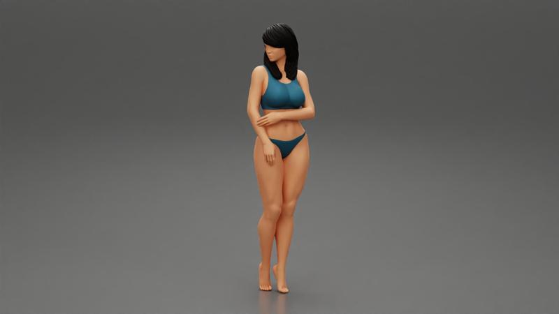 Girl in bikini standing