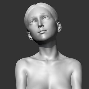 CH girl bust P 3D print model