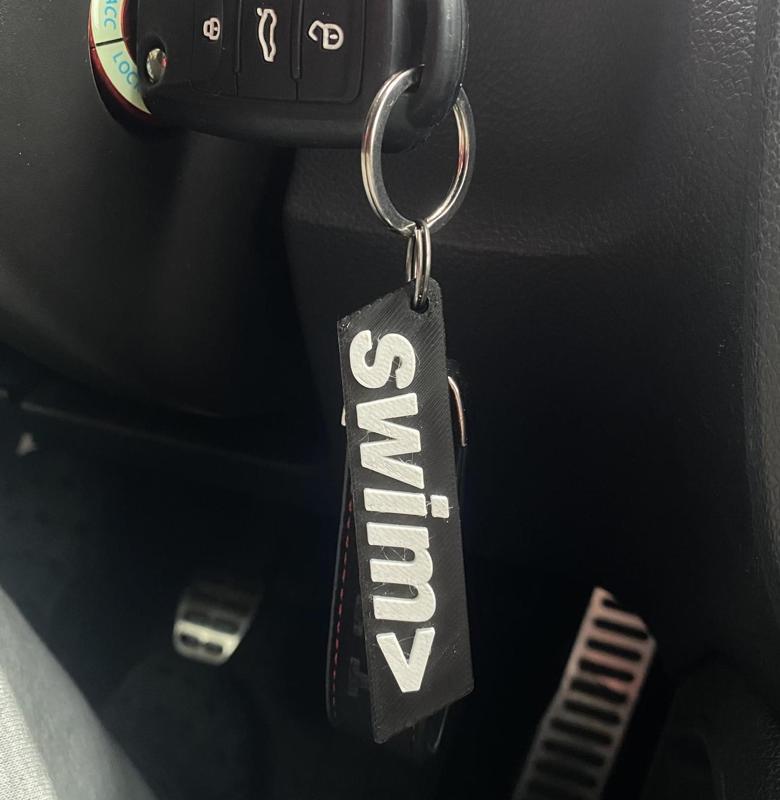 Swim> team keychain