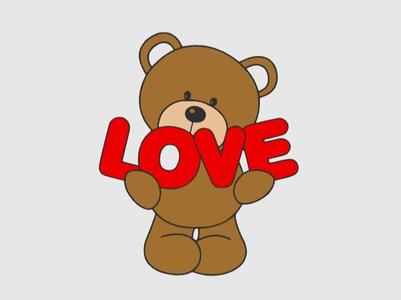 Teddy bear love wall art