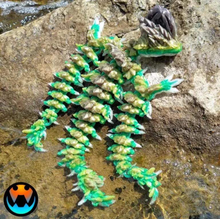 Jellyfish Dragon, Articulating Flexi Pet, Print in Place, Fantasy