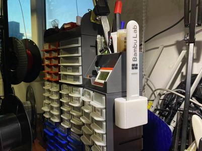 bambu scraper holder for Modular shelving system