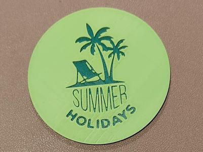 Six summer-themed coasters (No AMS)