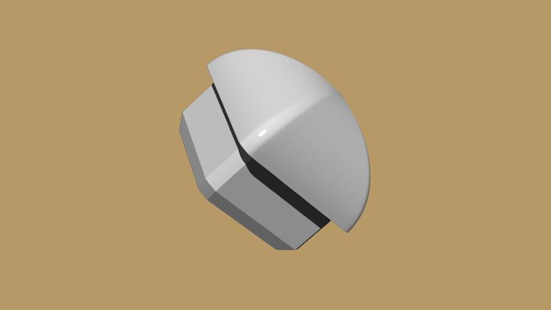 Regaton 25x25x1.2mm SPERICAL tube end cap spherical tip