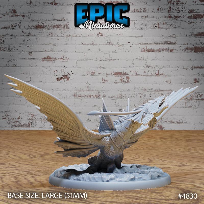 Ocean Wyvern Flying ‧ DnD Miniature ‧ Tabletop Miniatures ‧ Gaming Monster ‧ 3D Model ‧ RPG ‧ DnDminis ‧ STL FILE