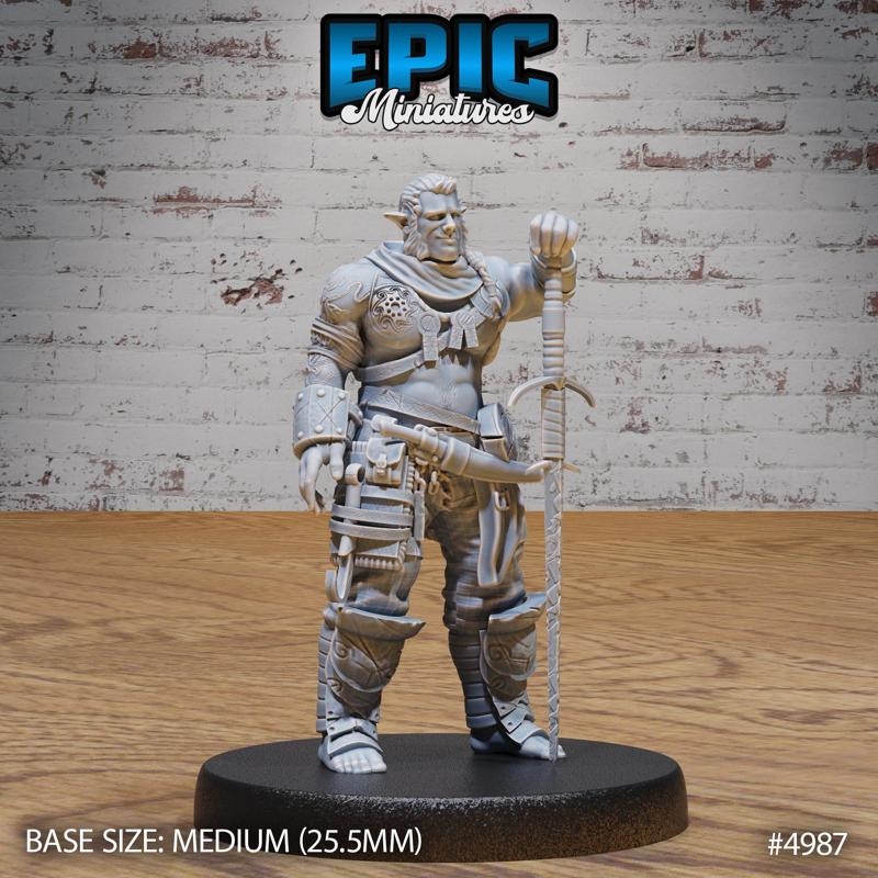Half Orc Adventurer ‧ DnD Miniature ‧ Tabletop Miniatures ‧ Gaming Monster ‧ 3D Model ‧ RPG ‧ DnDminis ‧ STL FILE