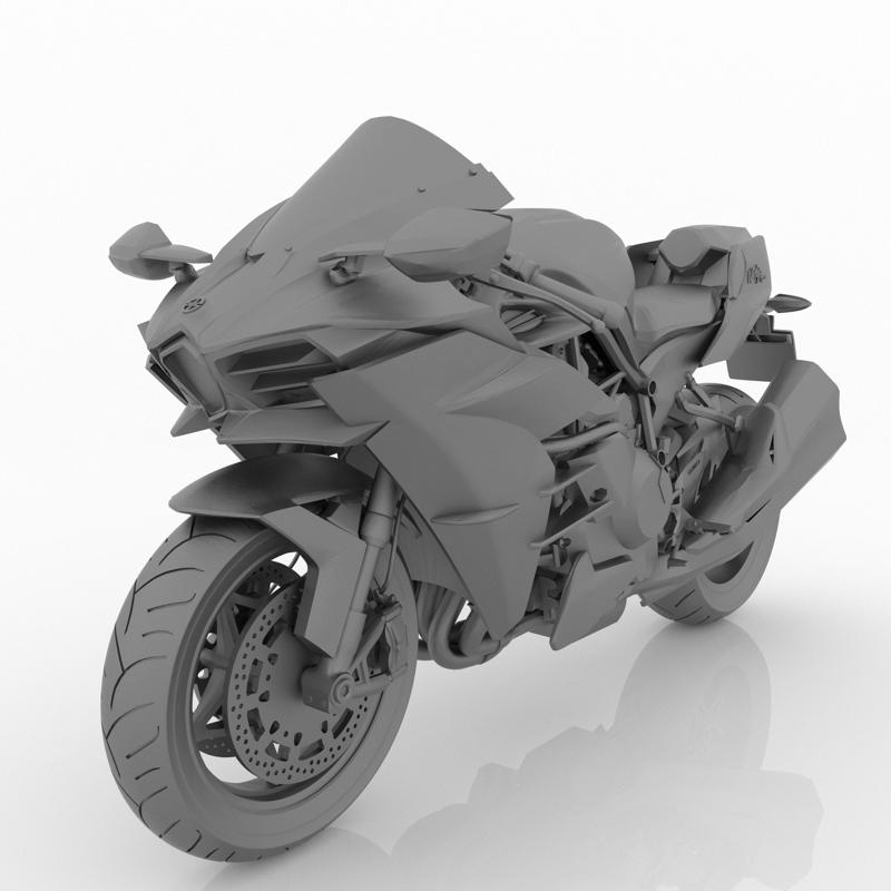Motorcycle Kawasaki Ninja H2 3D Model for Print STL File