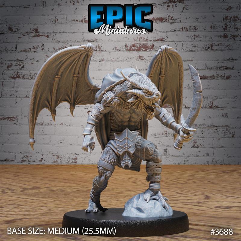 Draconic Bandit Roaring ‧ DnD Miniature ‧ Tabletop Miniatures ‧ Gaming Monster ‧ 3D Model ‧ RPG ‧ DnDminis ‧ STL FILE