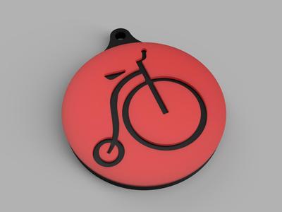 Penny farthing keychain tag