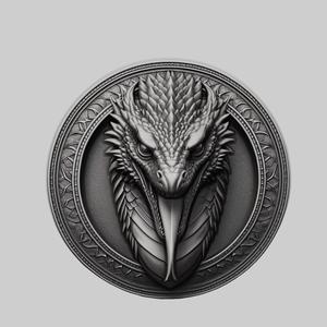 Komodo Dragon Animal Head Komodo Dragon Animal Medallion for CNC Router Laser & 3D Printer