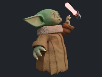 Grogu aka Baby Yoda Star Wars Fan Art