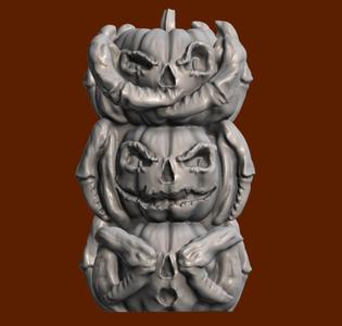 Evil pumpkin pyramid (for candle mold)