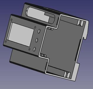 Din rail box with 2x16 lcd display.