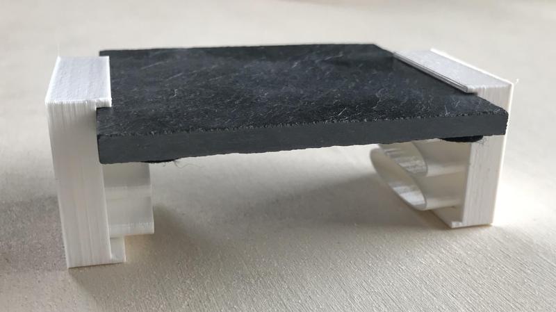 Plate holder for laser engraving slate or the like customizable