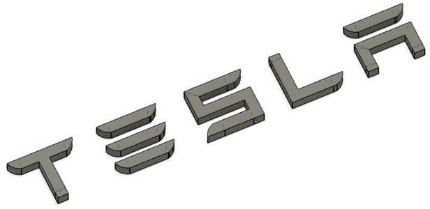 Raised Tesla Logo