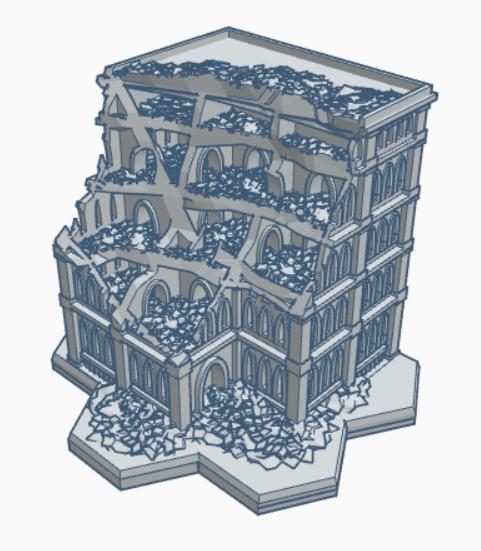 Gothic Ruined Building with Hex Base 71 GRHB071